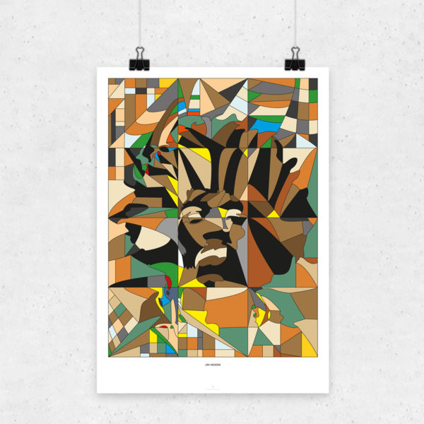 Jimmi Hendrix Glaskunst Plakart